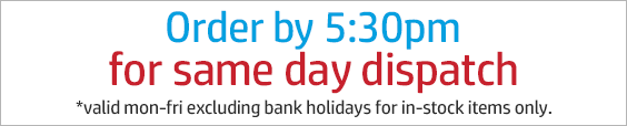 Order by 5:30pm mon-fri for same day dispatch - excluding bank holidays.