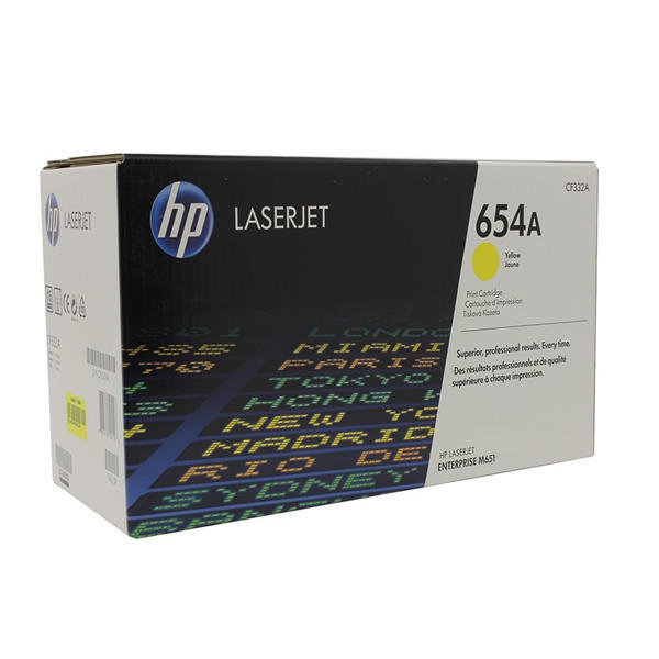 HP 654A Yellow Laser Toner Cartridge OEM CF332A
