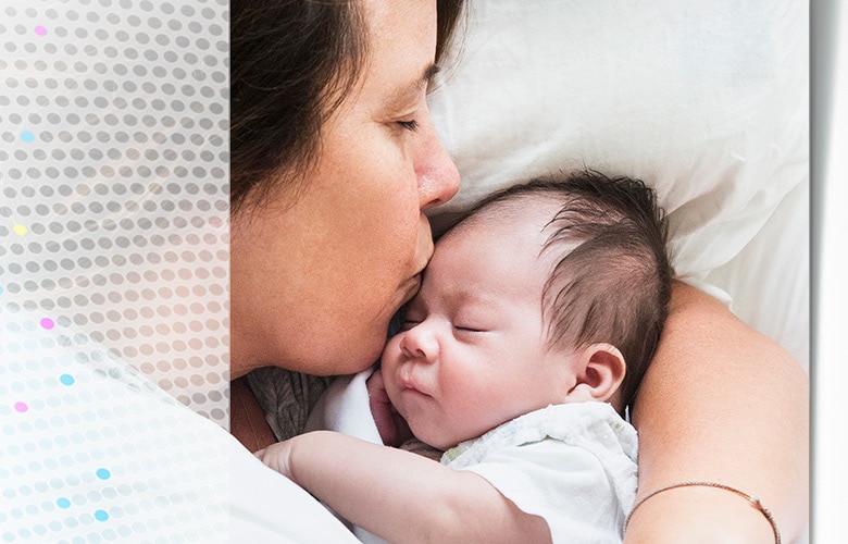 Woman holding a baby