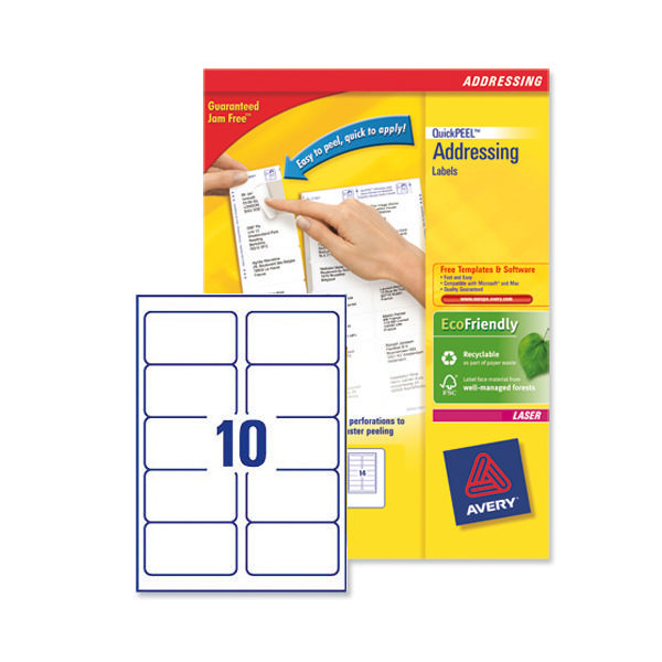 avery laser address labels 10 labels per sheet l7173 250
