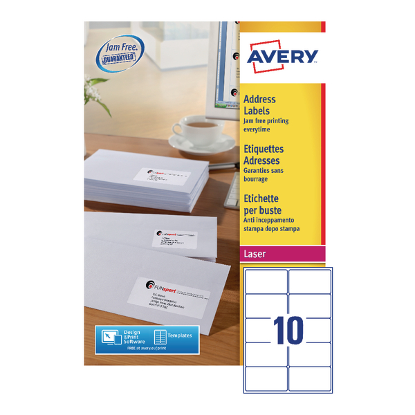 avery laser address labels 10 labels per sheet l7173 250